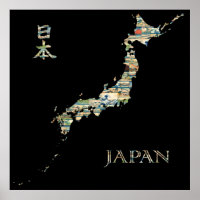 Map of Japan Hokusai Views of Mt. Fuji