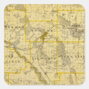 Map of Jasper County, State of Iowa Square Sticker