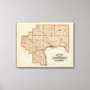 Map of Jefferson County Canvas Print