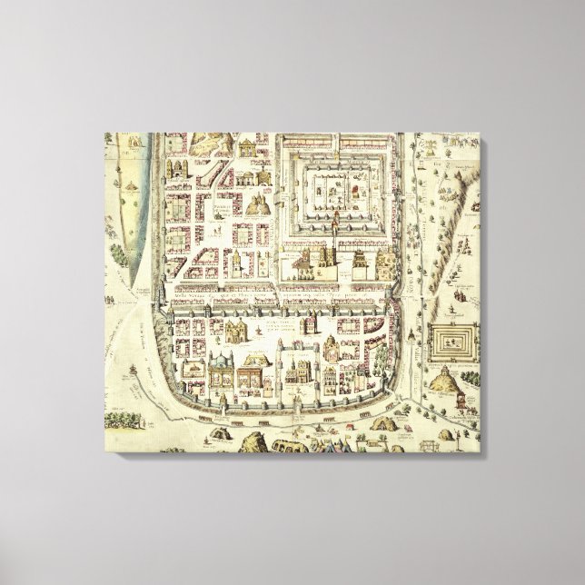 Map of Jerusalem and the surrounding area, from 'C Canvas Print (Front)