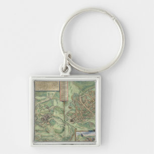 Map of Jerusalem, from 'Civitates Orbis Terrarum' Key Ring