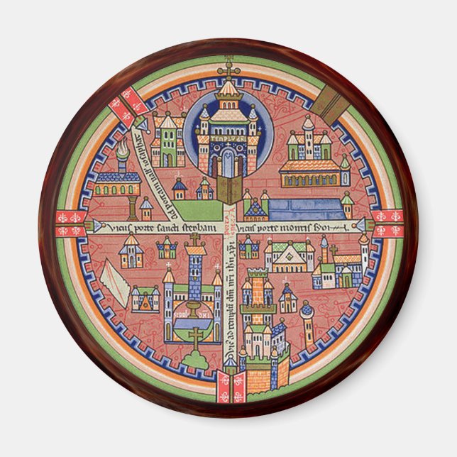 Map of Jerusalem magnet (Front)