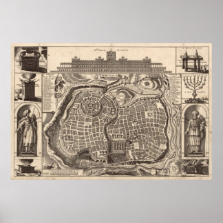 Map of Jerusalem Poster
