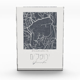 Map of Jerusalem, the Holy City of Judaism Photo Block
