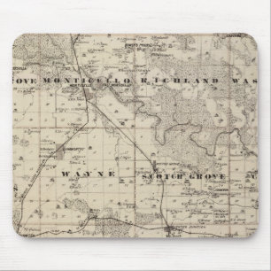 Map of Jones County, State of Iowa Mouse Mat