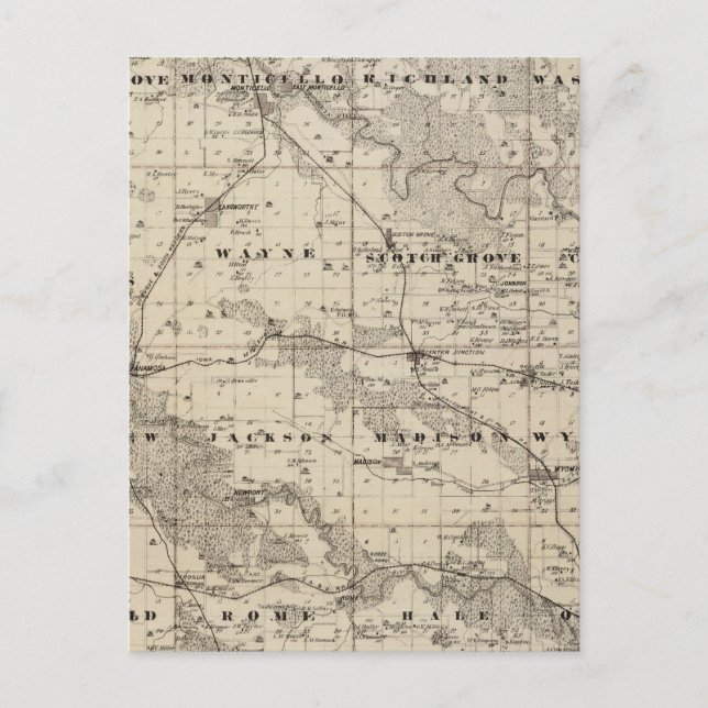 Map of Jones County, State of Iowa Postcard (Front)