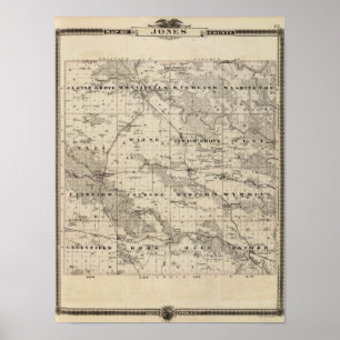 Map of Jones County, State of Iowa Poster