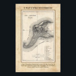 Map of Jules Merne's Mysterious Island Poster<br><div class="desc">A map of L'Île mystérieuse (ile Lincoln) from the archives of M. Jules Verne of Paris. The island was the last reported base of Capitaine Nemo and the Nautilus. It was also the location of the events recorded by Verne in his work L'Île Mystérieuse.</div>