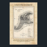 Map of Jules Merne's Mysterious Island Poster<br><div class="desc">A map of L'Île mystérieuse (ile Lincoln) from the archives of M. Jules Verne of Paris. The island was the last reported base of Capitaine Nemo and the Nautilus. It was also the location of the events recorded by Verne in his work L'Île Mystérieuse.</div>