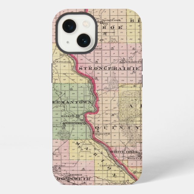 Map of Juneau and Adams counties iPhone Case (Back)