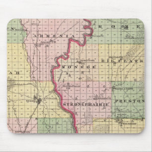 Map of Juneau and Adams counties Mouse Mat