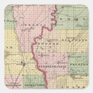 Map of Juneau and Adams counties Square Sticker