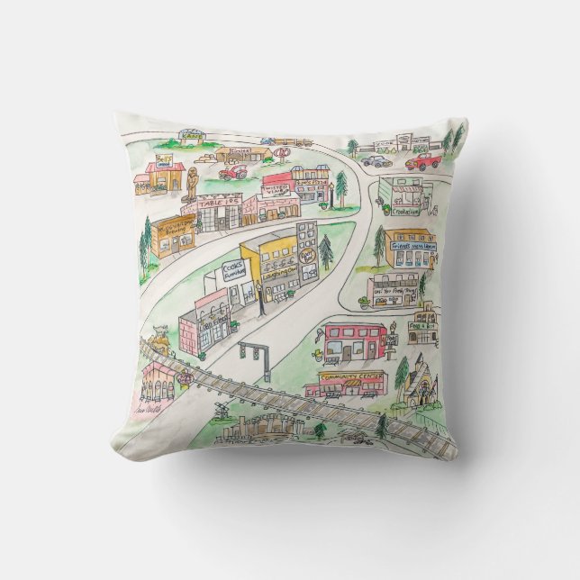 Map of Kane, PA Throw Pillow (Front)
