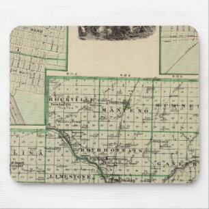 Map of Kankakee County, Kankakee and Gilman Mouse Mat