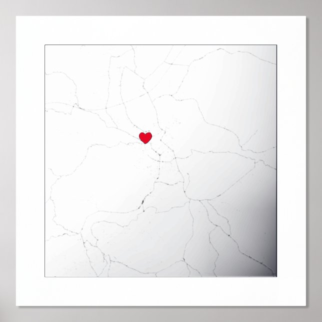 Map of Karlovac Croatia Classy Modern Elegant Gift Foil Prints (Front)