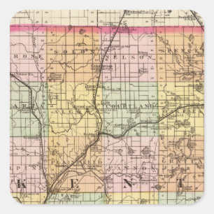 Map of Kent County, Michigan Square Sticker