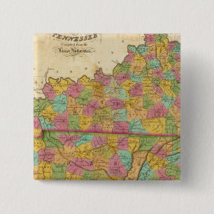 Map of Kentucky And Tennessee 15 Cm Square Badge