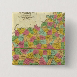 Map of Kentucky and Tennessee 15 Cm Square Badge