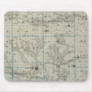 Map of Keokuk County, State of Iowa Mouse Mat