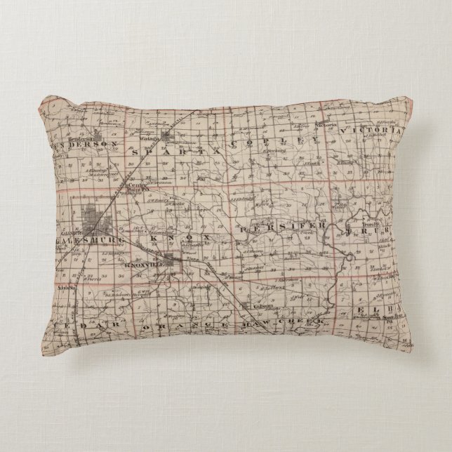 Map of Knox County Decorative Cushion (Front)