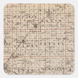 Map of Knox County Square Sticker