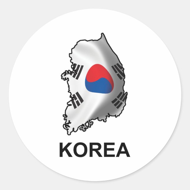 Map Of Korea Classic Round Sticker (Front)