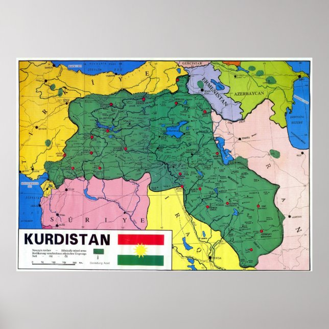 Map of Kurdistan Poster (Front)