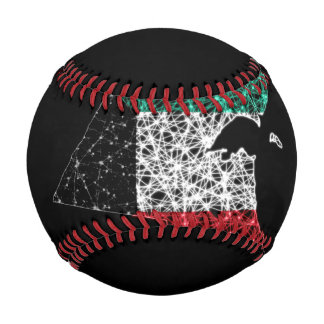 Map of Kuwait, Polygonal mesh line map Baseball