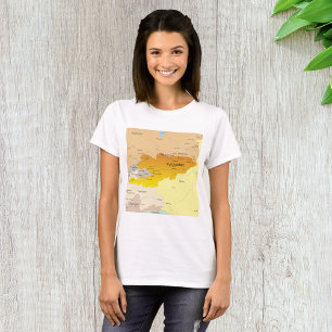 Map of Kyrgyzstan Womens T-Shirt