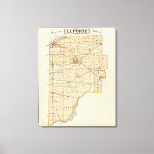 Map of La Porte County Canvas Print