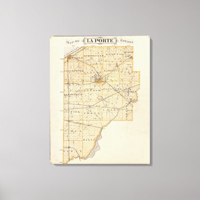 Map of La Porte County Canvas Print (Front)