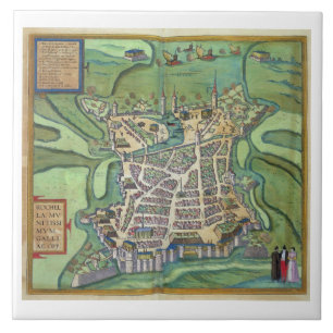 Map of La Rochelle, from 'Civitates Orbis Terrarum Tile