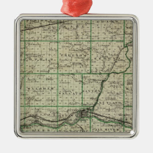 Map of La Salle County Metal Tree Decoration