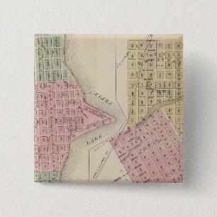 Map of Lake City, and Map of Wabasha, Minnesota 15 Cm Square Badge