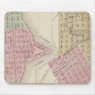Map of Lake City, and Map of Wabasha, Minnesota Mouse Mat