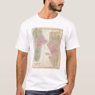 Map of Lake City, and Map of Wabasha, Minnesota T-Shirt