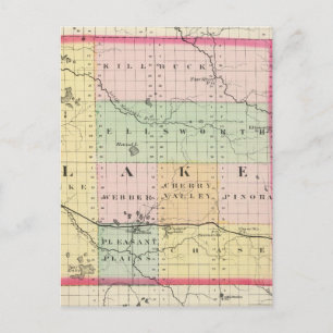 Map of Lake County, Michigan Postcard