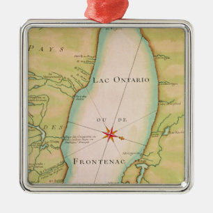 Map of Lake Ontario Metal Tree Decoration