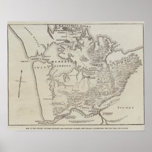 Map of land between Auckland & Waikato River Poster
