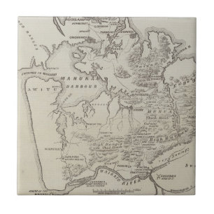 Map of land between Auckland & Waikato River Tile