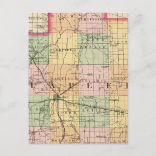 Map of Lapeer County, Michigan Postcard