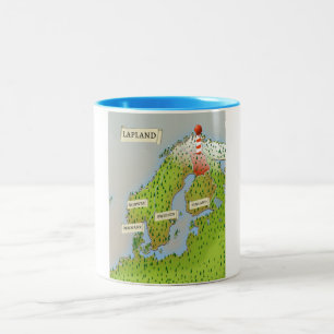 Map Of Lapland Two-Tone Coffee Mug
