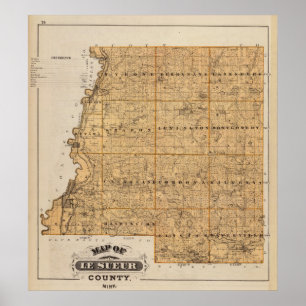 Map of Le Sueur County, Minnesota Poster