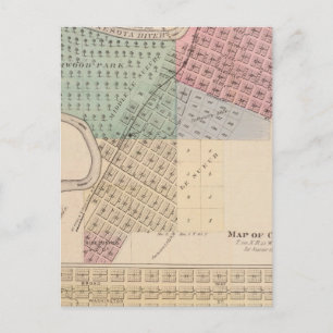 Map of Le Sueur, Map of Cleveland, Minnesota Postcard