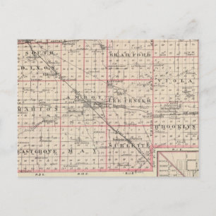 Map of Lee County and Amboy Postcard