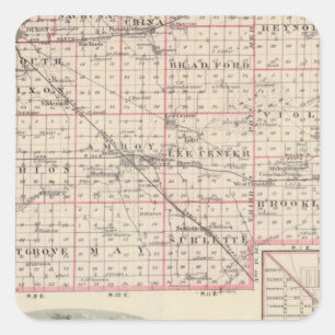 Map of Lee County and Amboy Square Sticker
