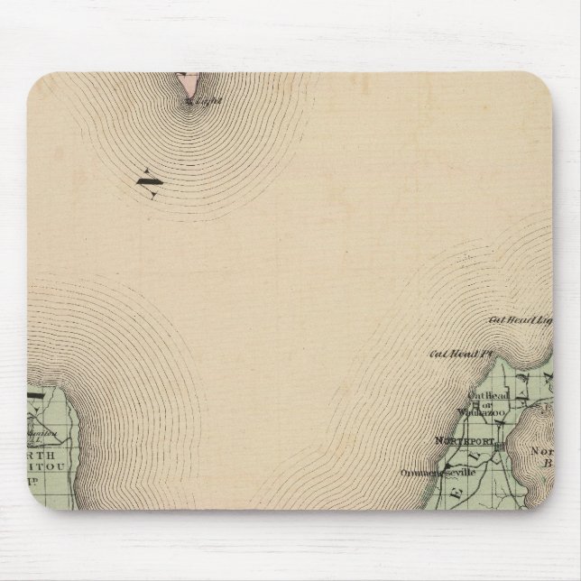 Map of Leelanau County, Michigan Mouse Mat (Front)