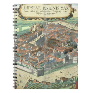 Map of Leipzig, from 'Civitates Orbis Terrarum' by Notebook