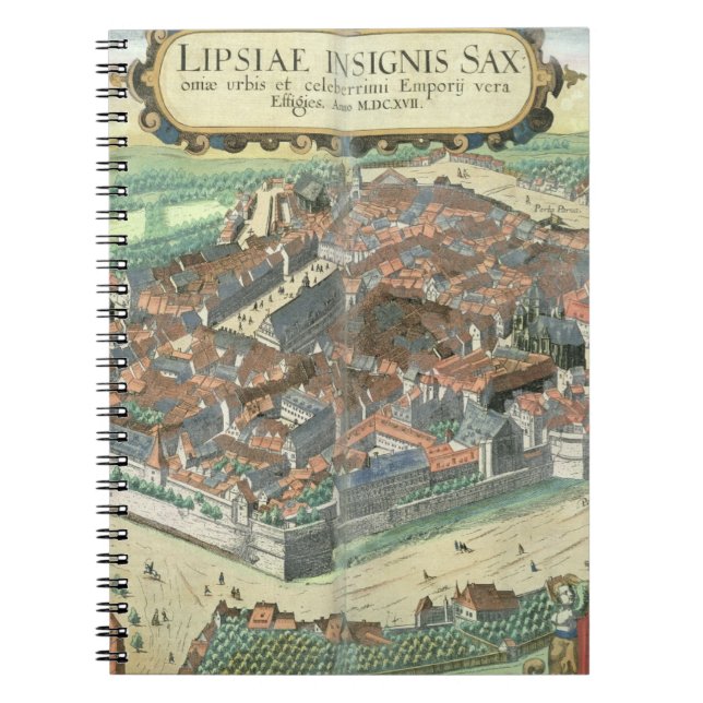 Map of Leipzig, from 'Civitates Orbis Terrarum' by Notebook (Front)