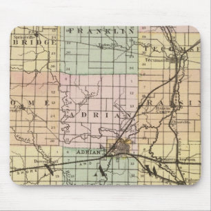 Map of Lenawee County, Michigan Mouse Mat